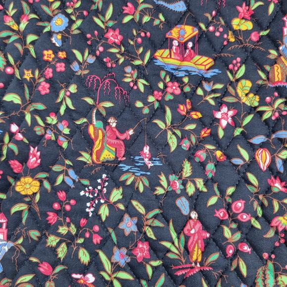 Vera Bradley Ming Garment Bag Black Quilted Floral Asian Travel Luggage Carry On - Picture 8 of 16